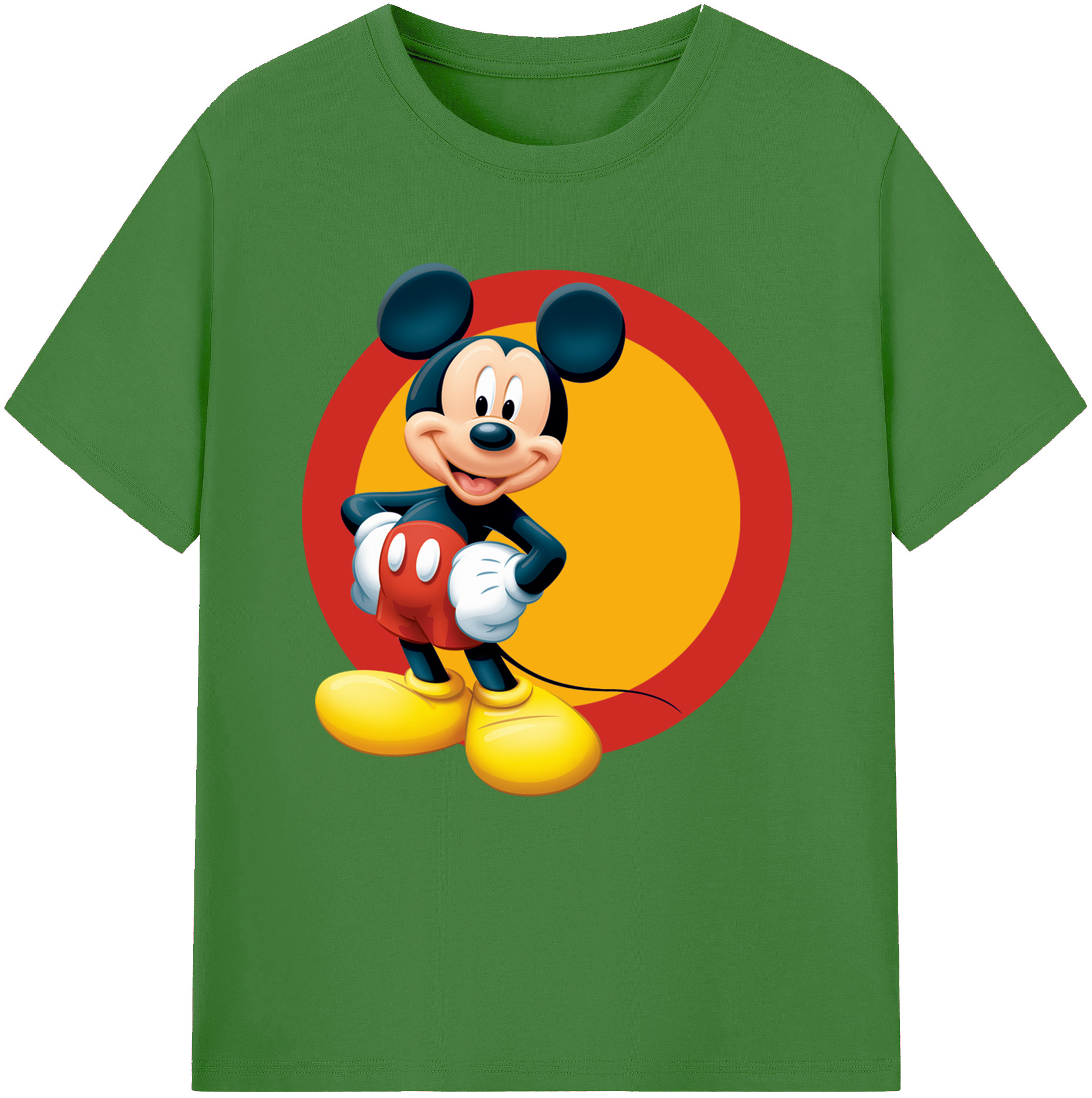 （画像用） ミッキーマウス Mickey Mouse レディースカジュアルプリントTシャツ（綿100％）